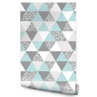 Tapeta Wzory GEOMETRYCZNE Kolorowe Trójkąty Ozdoba