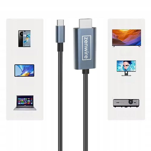 Kabel Adapter Przejściówka USB-C HDMI 4K 60Hz MHL DEX do Telefonu Macbooka na Arena.pl