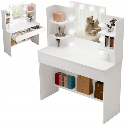 TOALETKA KOSMETYCZNA MAKIJAŻU WIZAŻU Z LUSTREM LED LOFT NOWOCZESNA 110 na Arena.pl