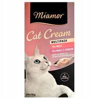 Przysmaki dla kota MIAMOR Cat Cream MULTIPACK AntiHairball Malt 24x15g