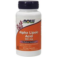 NOW FOODS ALA - Kwas Alfa Liponowy 100 mg + Askorbinowy + Wit. E (60 kaps.)