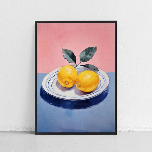 Plakat do kuchni cytryny 50x70 cm w czarnej ramie na Arena.pl