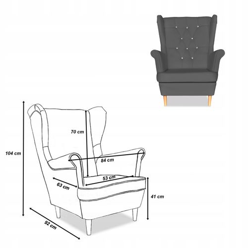 Zestaw uszak Gaja ekoskóra skaj sofa fotele pufy szary na Arena.pl