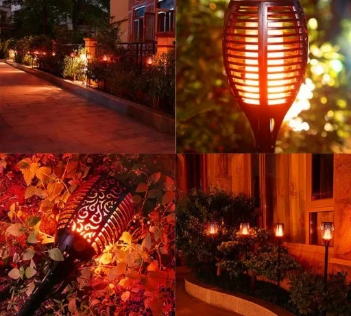 6x Lampa solarna LED POCHODNIA efekt OGIEŃ PŁOMIEŃ zdjęcie 7