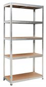 REGAŁ METALOWY MAGAZYNOWY GARAŻOWY BIUROWY 875kg OCYNK 5 PÓŁEK MDF