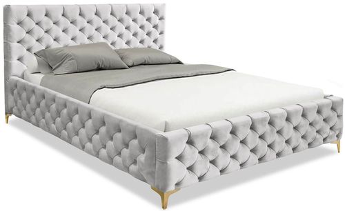 Eleganckie Łóżko Pikowane Nemo 120x200 Jasno Szary na Arena.pl