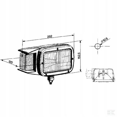 Reflektor Halogenowy,Prostokątny Prawy,Przykręcany na Arena.pl