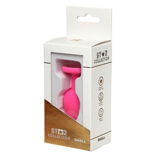 Star Collection - Pink Silicone Anal Plug S - Pink Stone zdjęcie 1