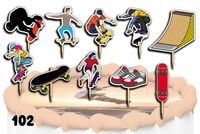 TOPPERY NA TORT OZDOBNE DEKORACJA ZESTAW - ROWERY DESKOROLKA 10szt.