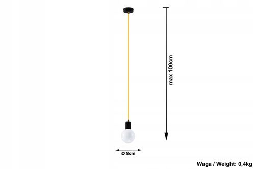 Lampa Wisząca EDISON Żółta na Arena.pl