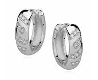 Eleganckie rodowane srebrne kolczyki kółka z cyrkoniami srebro 925 Z0971