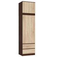 Szafa z nadstawką, DORMI, 60x51x234 cm, wenge, dąb sonoma, mat | TYLETEGOTU