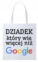 Dla Dziadka Na Prezent Torba Eco Biała Shopper Z Nadrukiem Ze Zdjęciem