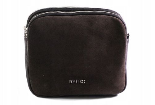 Ryłko Mała brązowa torebka damska elegancka ładna z łączonych skór na Arena.pl