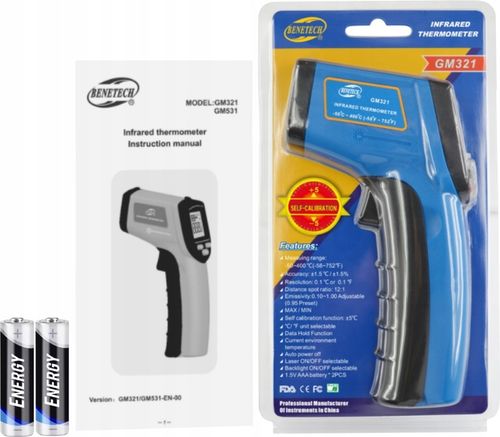 PIROMETR BENETECH -50 +400°C REGULACJA EMISYJNOŚCI na Arena.pl