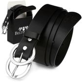 Beltimore Skórzany Pasek Damski Srebrne Koła Modny D51