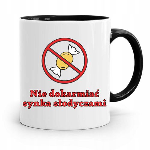 Kubek Czarny Prezent Dla Syna Nie Dokarmiać Z Nadrukiem Ze Zdjęciem na Arena.pl