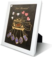 DMHSGIFT Ramka z Miejscem na Pieniądze, Prezent Ślubny - Czarna