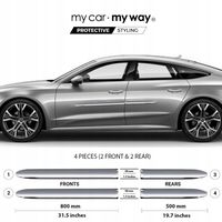 Audi A7 Sportback 18+ Listwy CHROM Drzwi Ochronne