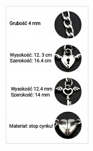 Bransoletki Magnetyczne Komplet 2 Szt Symbol Miłości dla Par Klucz i Kłódka na Arena.pl