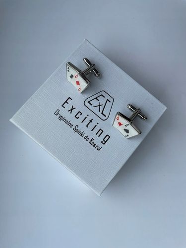 Spinki do mankietów EXC Poker Karty do Gry Kareta 4 Asy 2 Pary dla Szulera na Arena.pl