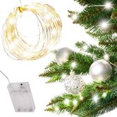 LAMPKI LED DRUCIKI DEKORACYJNE 5M 50LED CIEPŁY BIAŁY LAMPKI CHOINKOWE