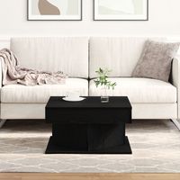 Kawowy stolik  Czarny Dąb 57x57x30 cm z drewna inżynieryjnego