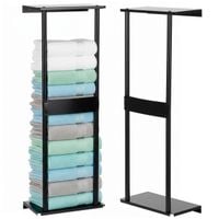 Wieszak łazienkowy, ścienna półka na ręczniki, pionowa, czarna