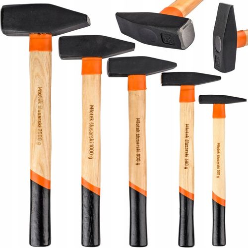 ZESTAW MŁOTKÓW MŁOTKI ŚLUSARSKIE DREWNIANY TRZONEK MŁOTEK 100g-2KG na Arena.pl