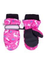 Rękawiczki narciarskie dziewczęce jednopalczaste jednorożce 10 YOCLUB