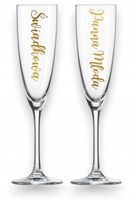 Zestaw kieliszki do szampana Panna Młoda Świadkowa Pan Młody Świadek wesele