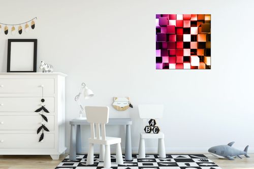 Fotoobraz 40X40 Tęczowe Bloki 3D na Arena.pl