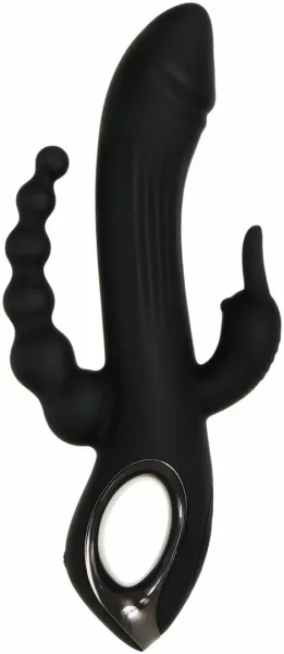 evolved trifecta rabbit vibrator black - trojfunkcyjny model zdjęcie 1