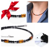 Łańcuszek Srebrny Męski Naszyjnik Bursztyn Prezent Dla Faceta Na Święta