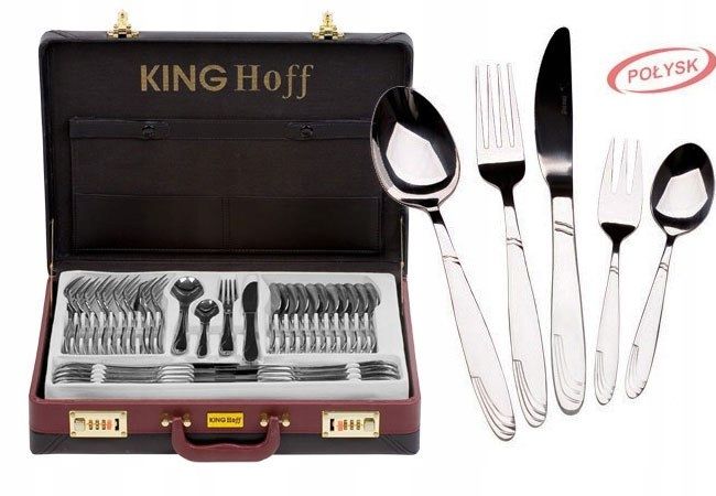Sztućce w Walizce 72 ele 12 osób Połysk KINGHoff zdjęcie 6