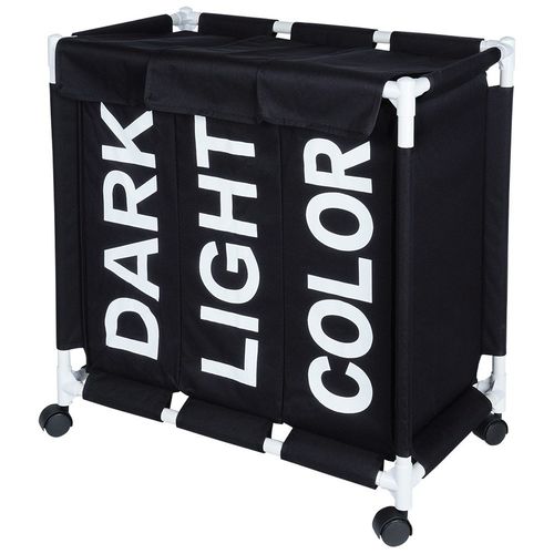 Kosz na Pranie Dzielony do Segregacji 3-komory Trzykomorowy Łazienkowy 137L na Arena.pl