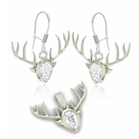 SREBRNY KOMPLET JELONKI SREBRO PRÓBY 925 JELENIE