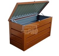 Skrzynia ogrodowa metalowa kufer 150x60x70cm złoty dąb GP526