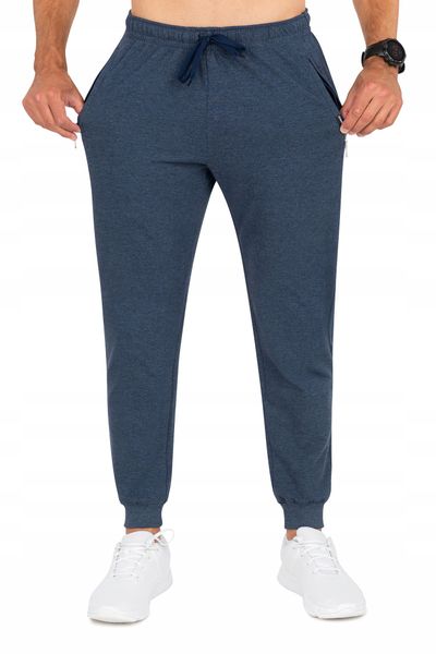 Spodnie męskie granat melanż Żanklod Rozmiar - 4XL zdjęcie 6