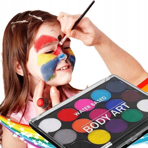 FARBY DO MALOWANIA TWARZY i CIAŁA ŚWIECĄCE W NOCY 15e. ZMYWALNE DLA DZIECI na Arena.pl
