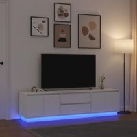 Szafka RTV z oświetleniem LED Biała 193,5x41x50 cm
