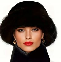 Zimowa Czapka Ciepła Futrzana Futerkowa Czarna Zimowa Stylowa Damska