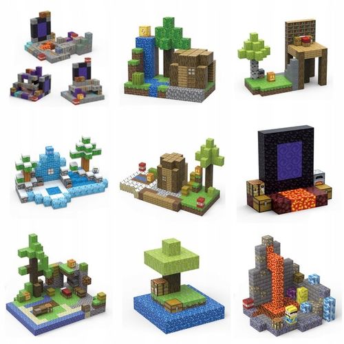 Klocki Magnetyczne Minecraft- Sześciany 107 szt. + Figurka i Karty- Mocne! na Arena.pl