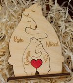 Drewniane Misie PUZZLE RODZINA Dzieci Miś Dzień Dziecka Mamy Urodziny