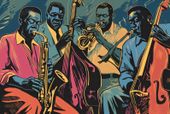 Plakat 45x30cm Jazzmani w Gazie