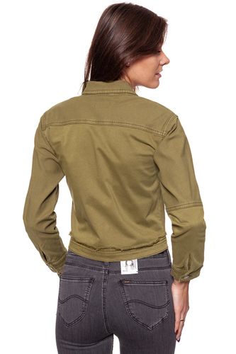 DAMSKA KURTKA JEANSOWA WRANGLER CROP JACKET ARMY GREEN W402CBGV7 L na Arena.pl