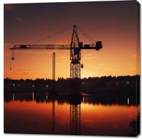 Obraz 100x100cm Zmierzch Nad Dźwigiem