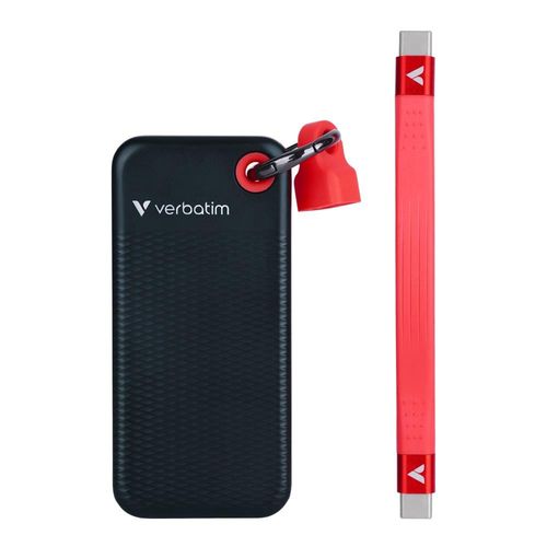 Dysk SSD zewnętrzny Verbatim Pocket SSD 1TB USB-C 3.2 Gen 2 czarny/czerwony na Arena.pl