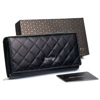 skórzany portfel damski w orientacji poziomej na zatrzask - rovicky