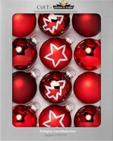 BOMBKI CHOINKOWE 12szt. 8CM CZERWONE BOMBKI NA CHOINKĘ